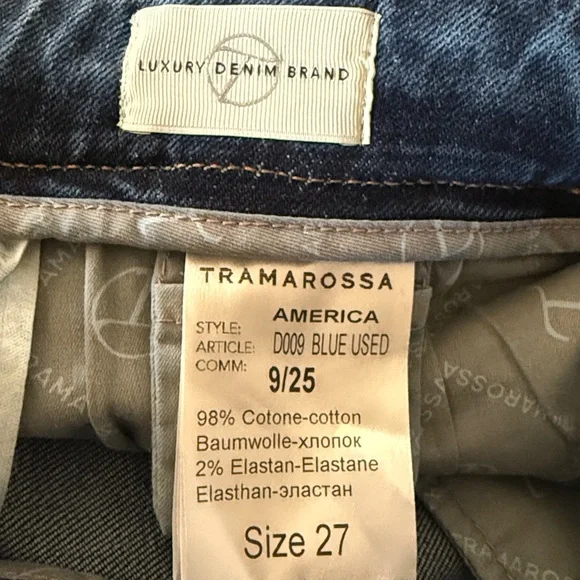 Tramarossa High Rise Belted Straight Leg Jeans Waist 27 - Picture 11 of 12